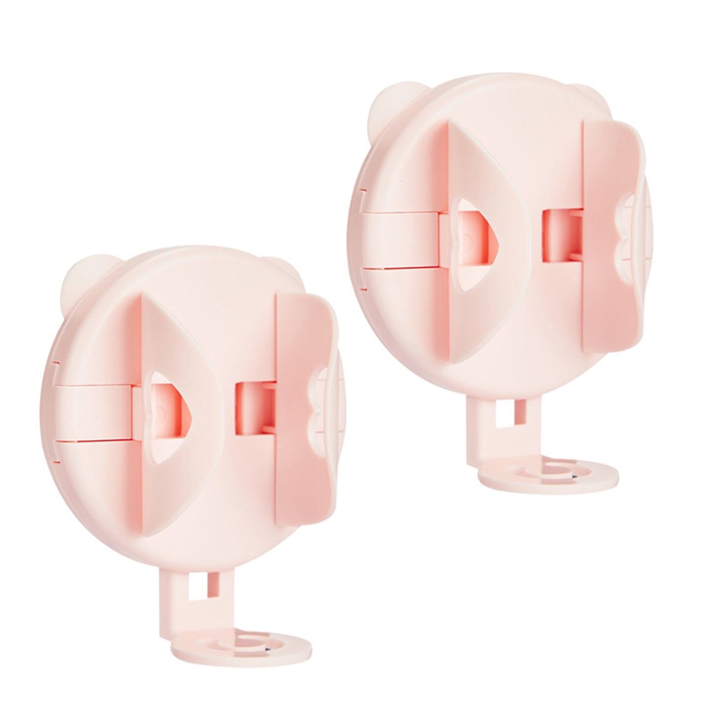 Multifunctional Wall Mount Wall Suction Type Toothbrush Holder for Bathroom pink