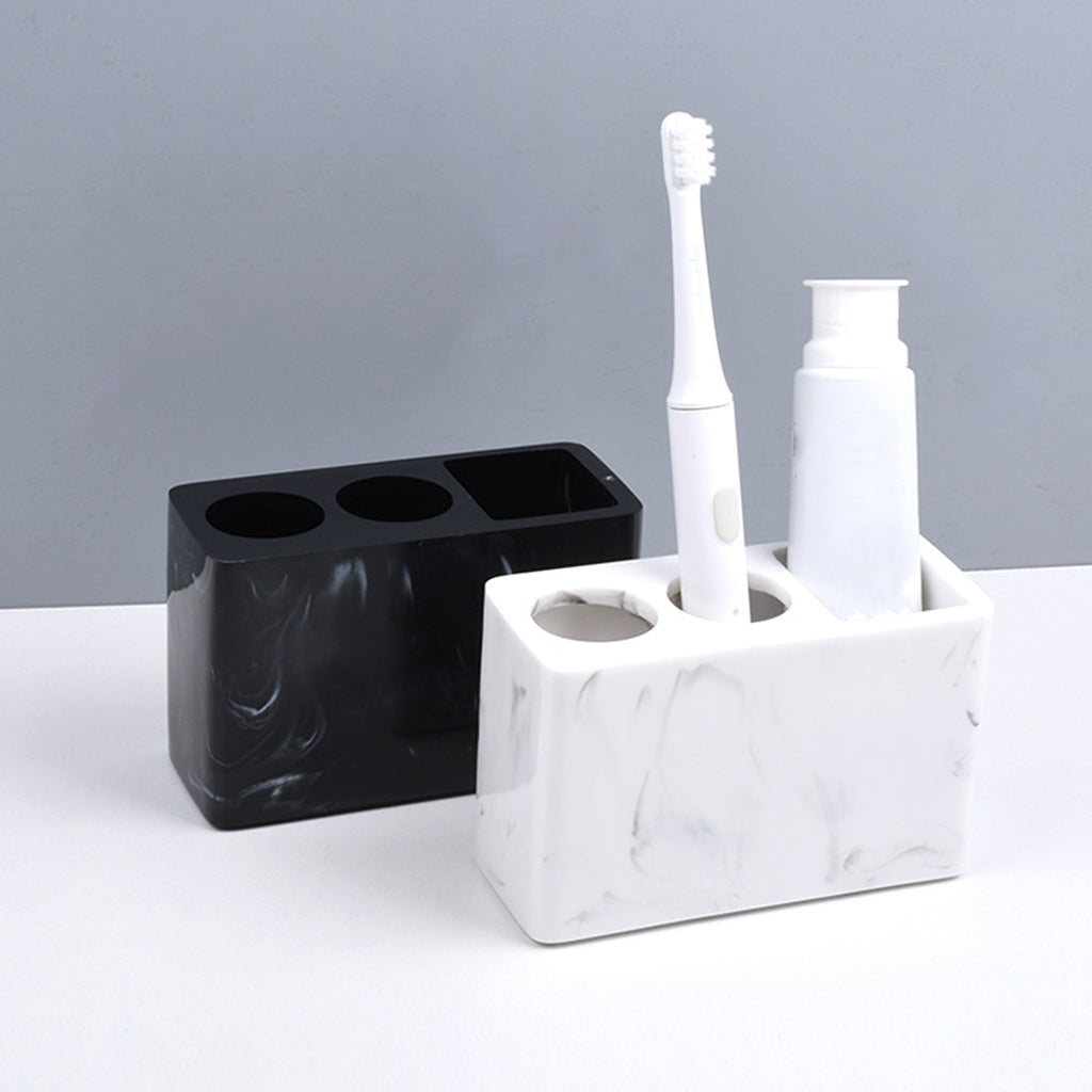 Desktop Toothbrush Holder Toothpaste Holder Organization Vanity Accents black