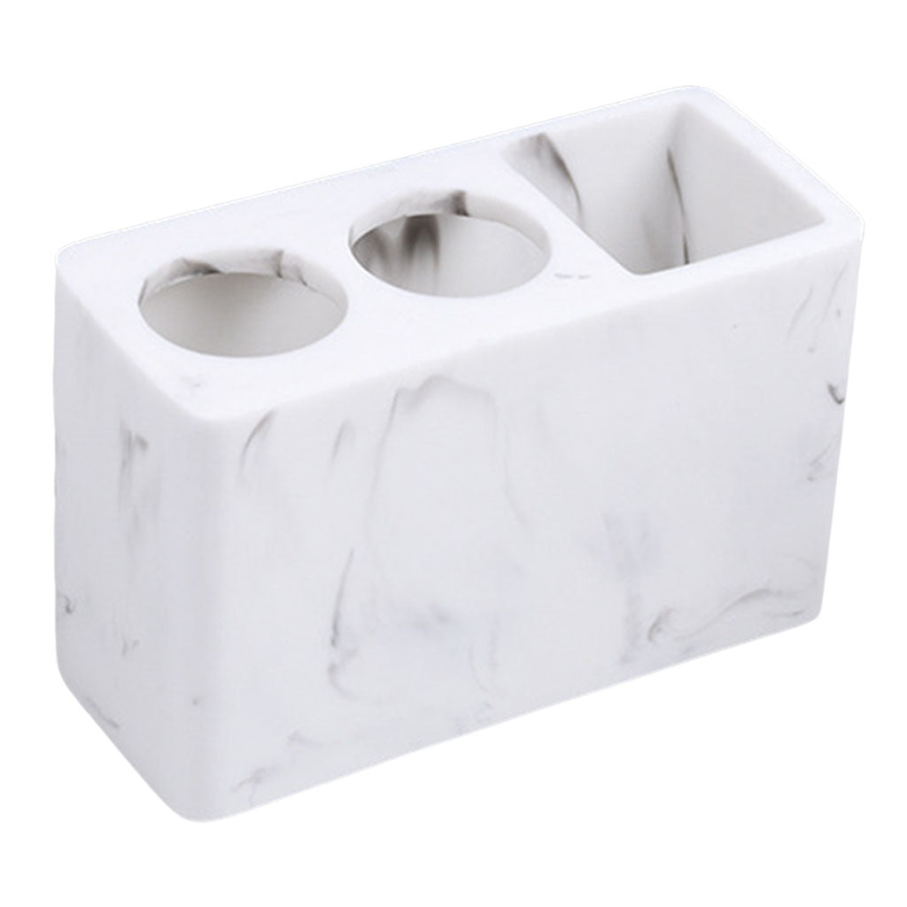 Desktop Toothbrush Holder Toothpaste Holder Organization Vanity Accents white