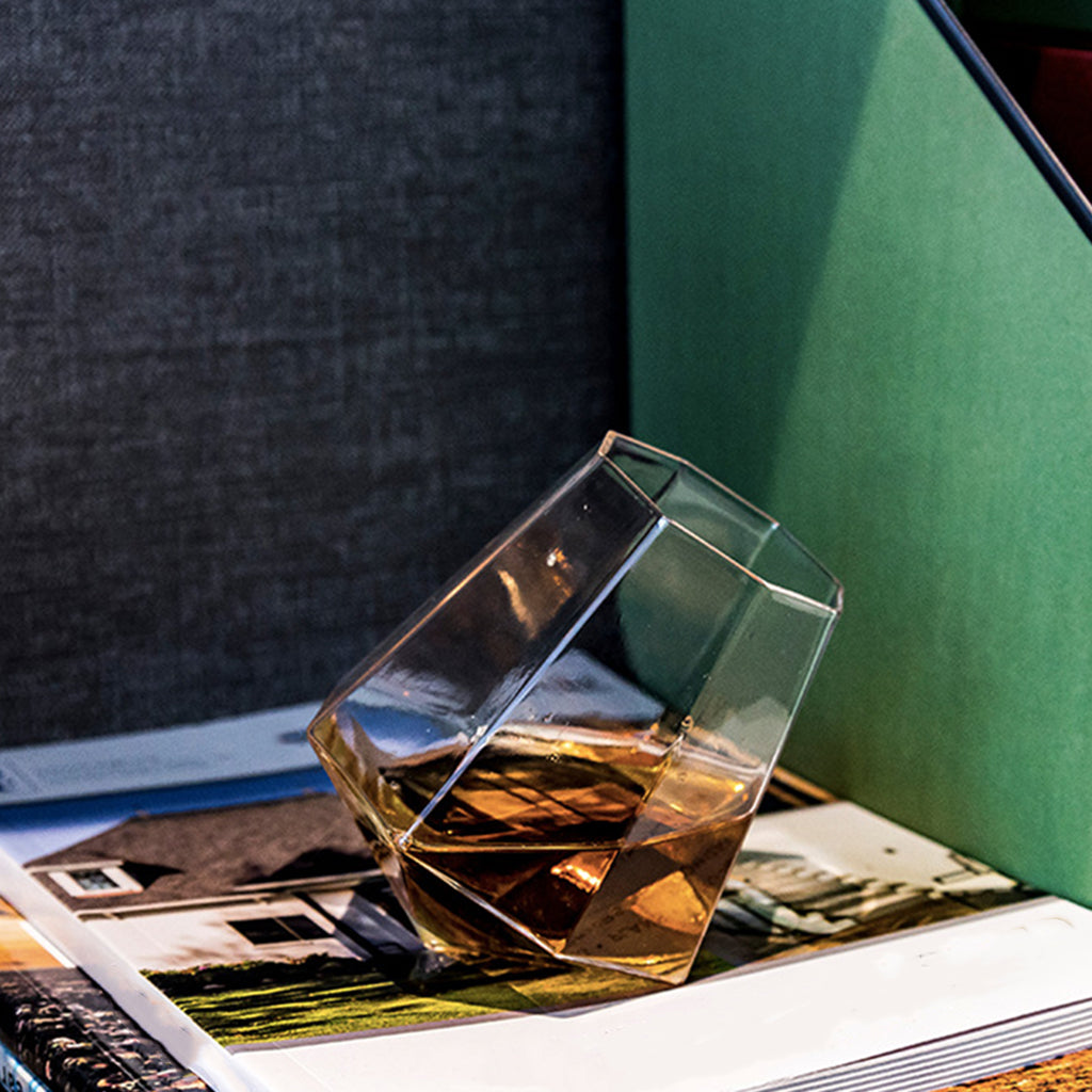 Crystal Octagonal Glass Lustre Elegant Brandy Diamond Octagonal Glasses