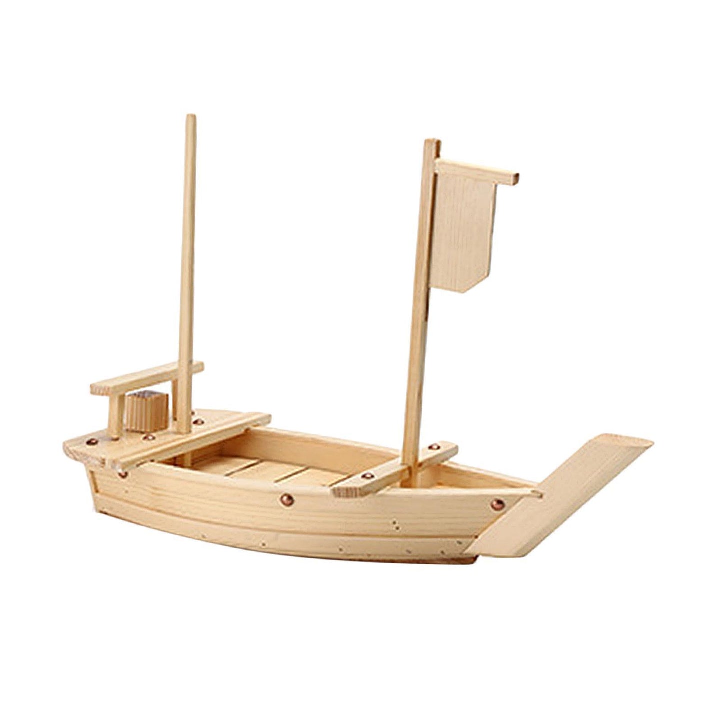 Japanese Cuisine Sashimi Boat Plate Wooden Serving Tray for Restaurant White Wooden
