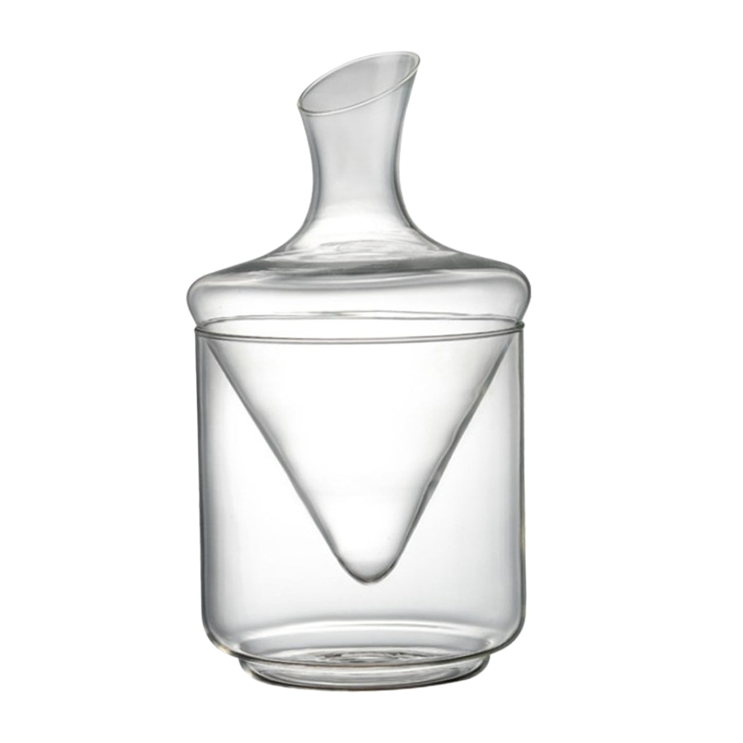 Glass Decanter High Transparent Drinks Parties Oblique Mouth Great Present