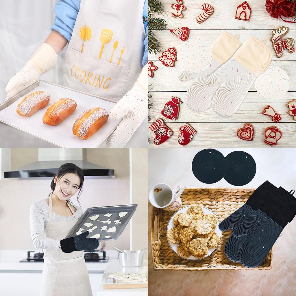 Creative Kitchen Oven Mittens Water Waterproof Mitts Heat Insulation Gloves White
