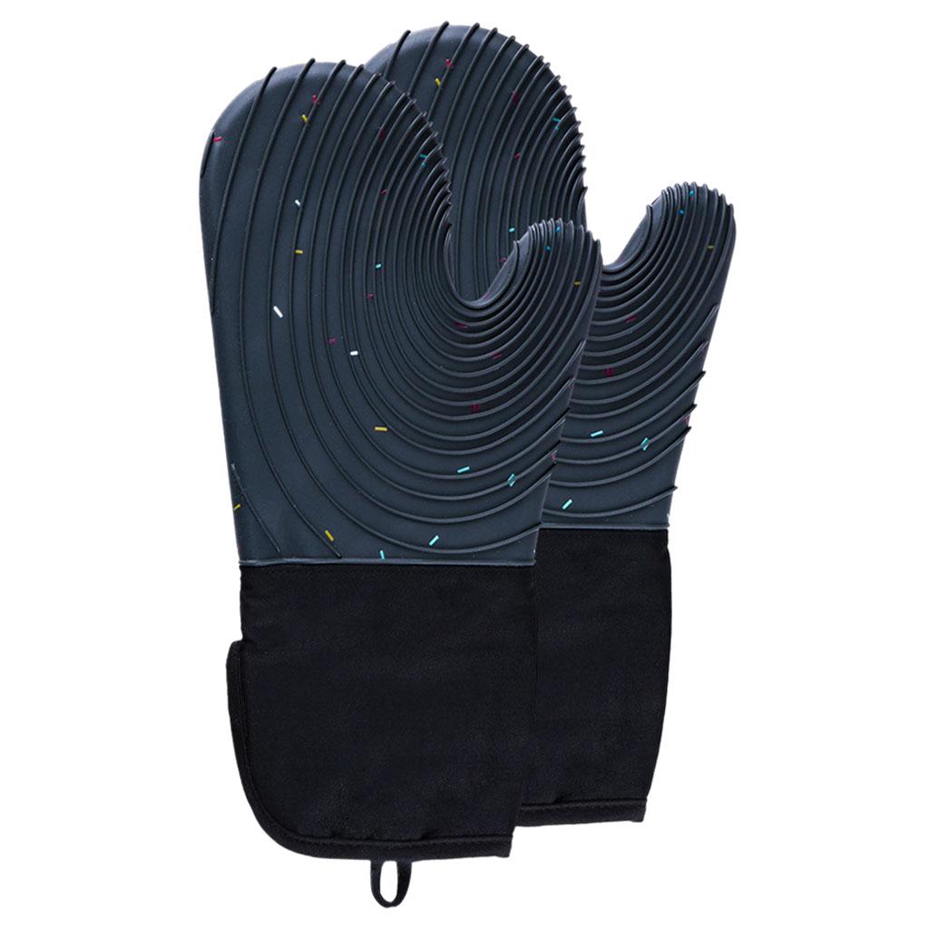 Creative Kitchen Oven Mittens Water Waterproof Mitts Heat Insulation Gloves Dark Blue