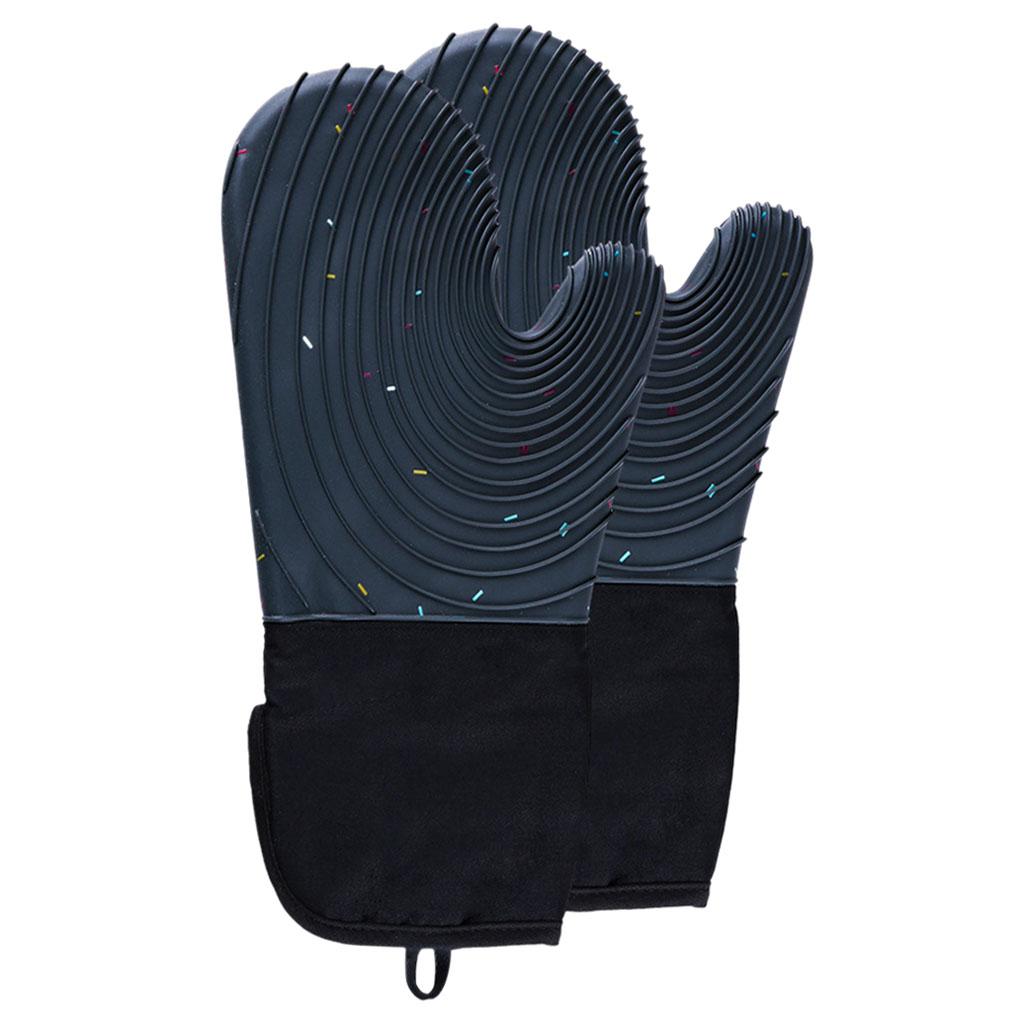 Creative Kitchen Oven Mittens Water Waterproof Mitts Heat Insulation Gloves Dark Blue
