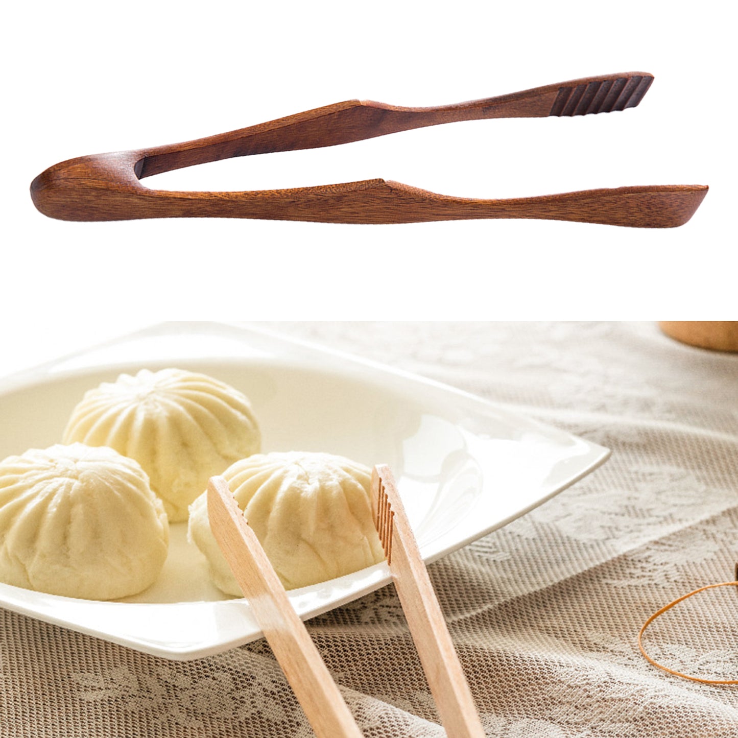 Wooden Baking Tong BBQ Food Serving Tong Toast Tong Tongs
