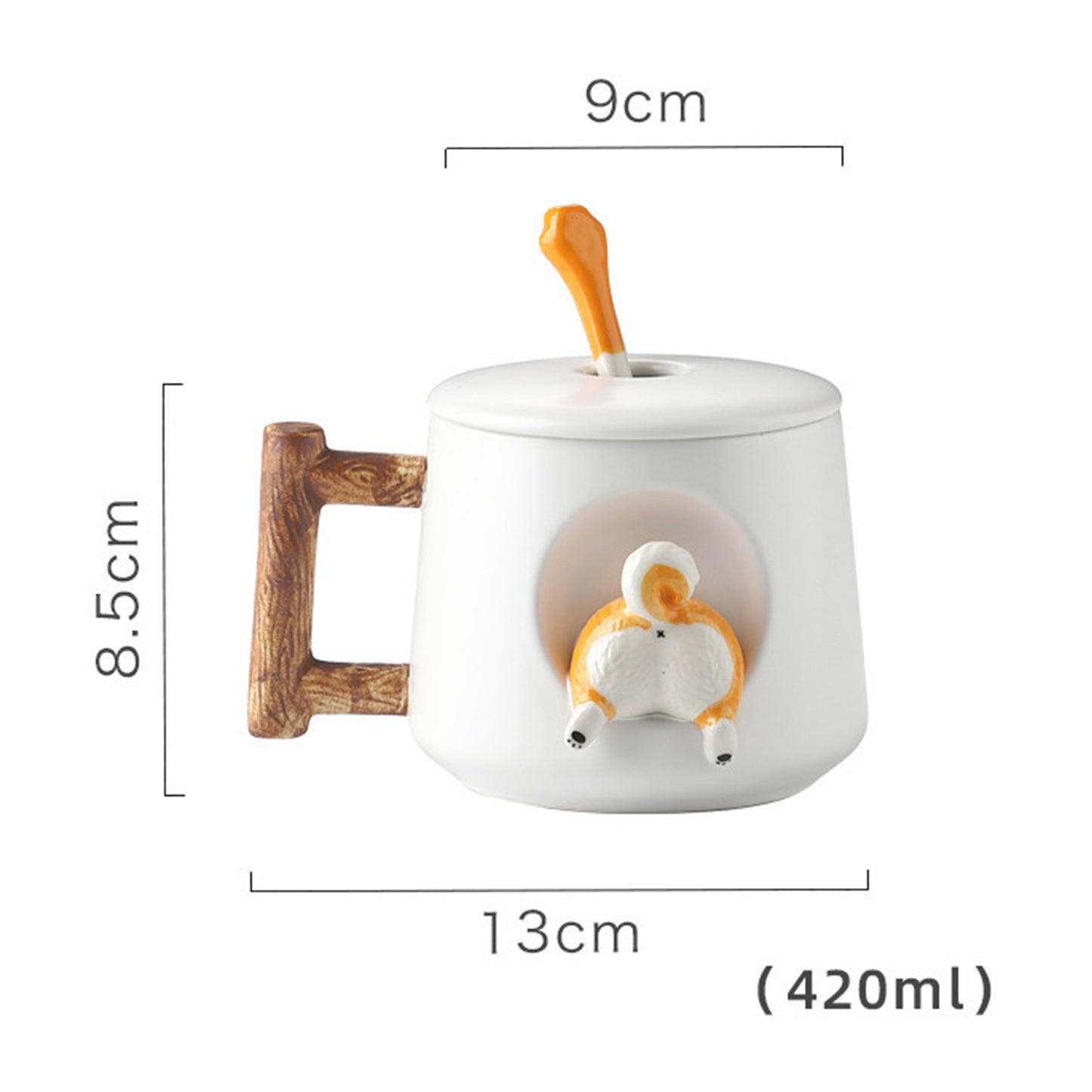 3D Corgi Butt Ceramic Mug Funny Cappuccino Cup Morning Mugs White