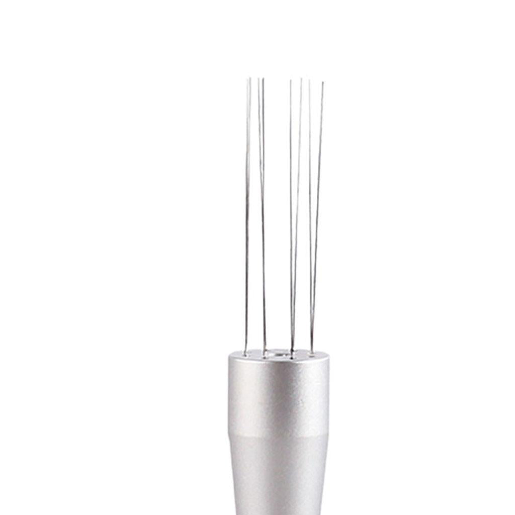 Needle Style Coffee Tamper Distributor Espresso Hand Stirrer Tool Silver