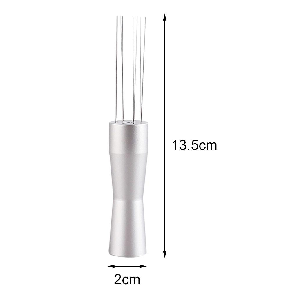 Needle Style Coffee Tamper Distributor Espresso Hand Stirrer Tool Silver