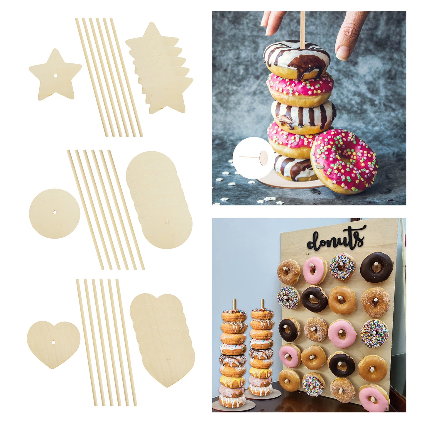 Donuts Stand Wedding Suppy Donut Display Reunions Dessert Table Party Decor Round