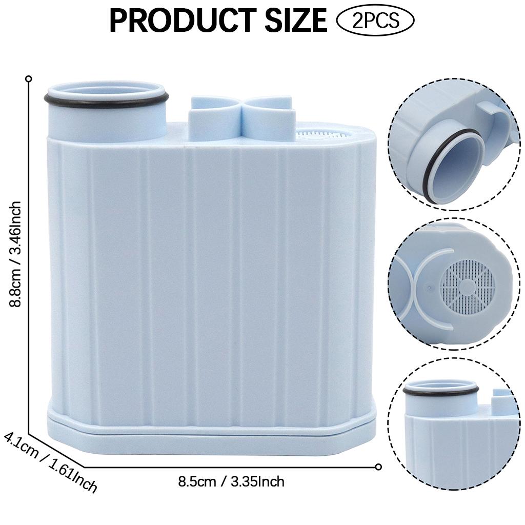 2pcs Coffee Machine Water Filters for Philips CA6903 Reduce Impurities White