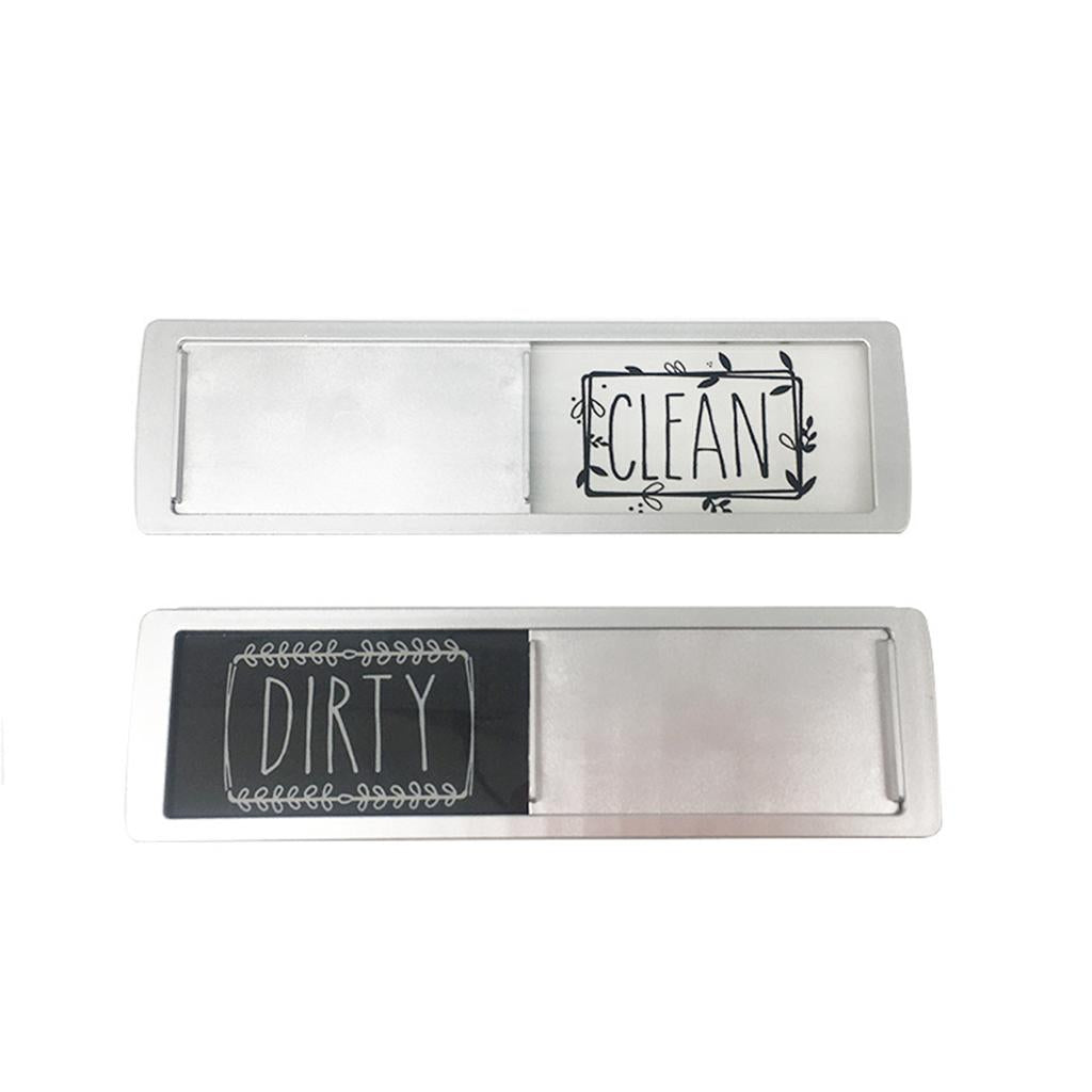 Magnet Clean Dirty Sign Dishwasher Indicator for Kitchen Dishwasher Fridge Black White Silver