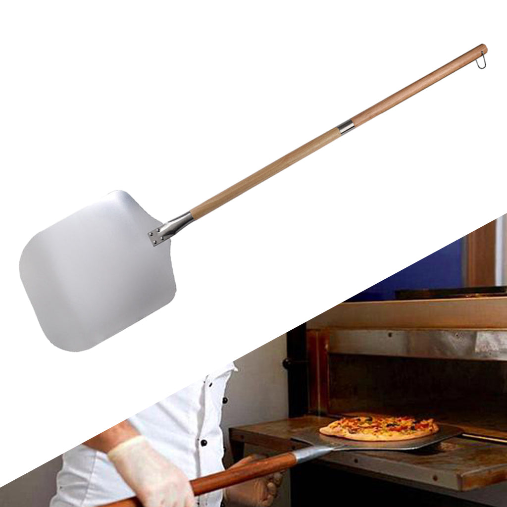 Aluminum Anti-scald Pizza Turning Peel Metal with Wood Handle Homemade Pizza