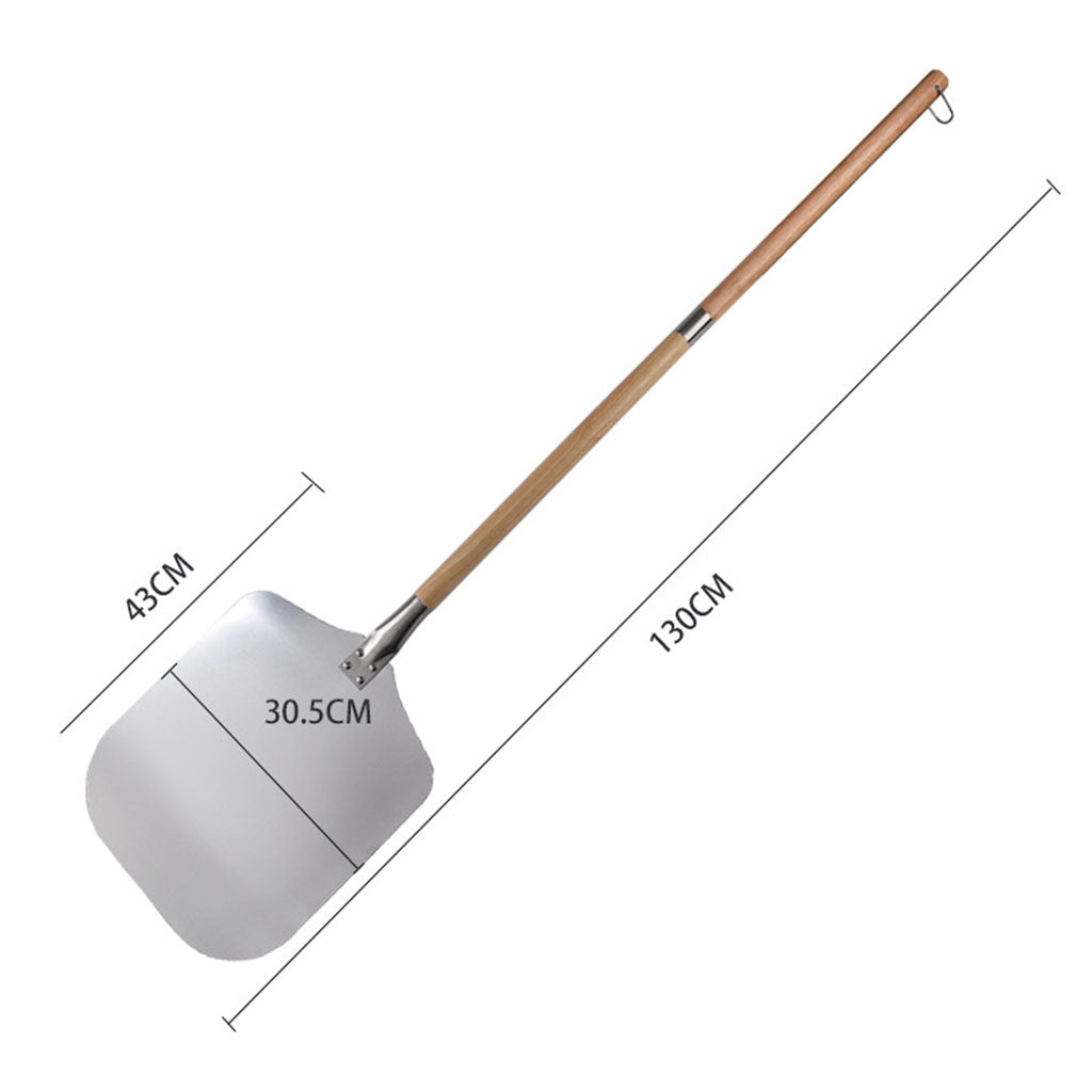Aluminum Anti-scald Pizza Turning Peel Metal with Wood Handle Homemade Pizza