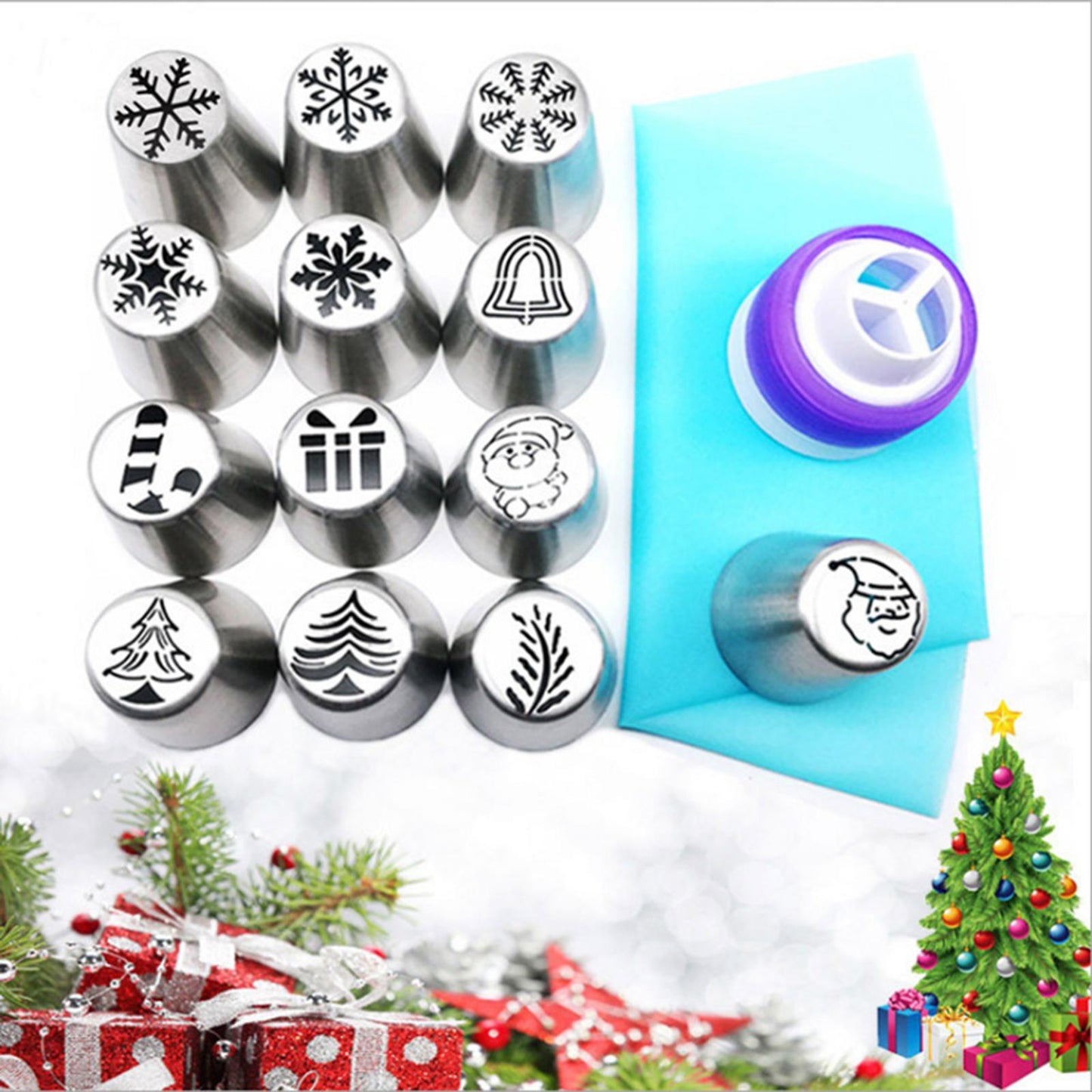 Stainless Steel Icing Piping Nozzle Pastry Xmas Flower Mouth Cake Decorating