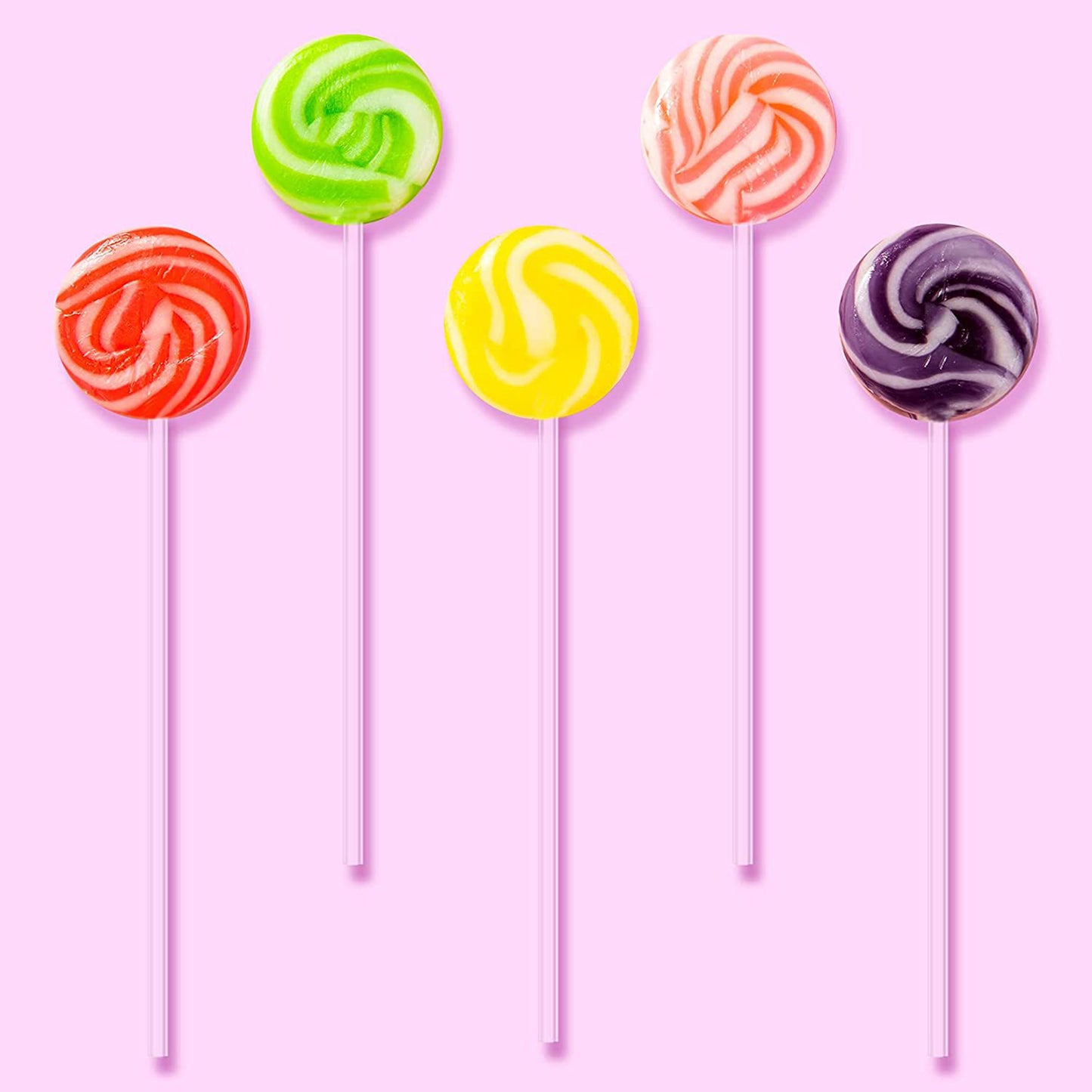 100x Clear Lollipops Sticks Acrylic for Home Halloween Chocolate 12.7x0.3cm