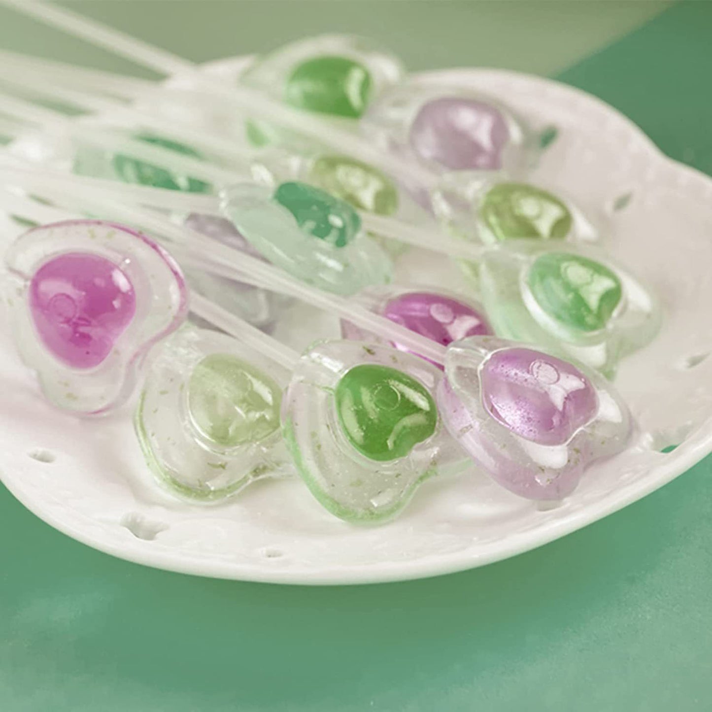 100x Clear Lollipops Sticks Acrylic for Home Halloween Chocolate 15.2x0.3cm