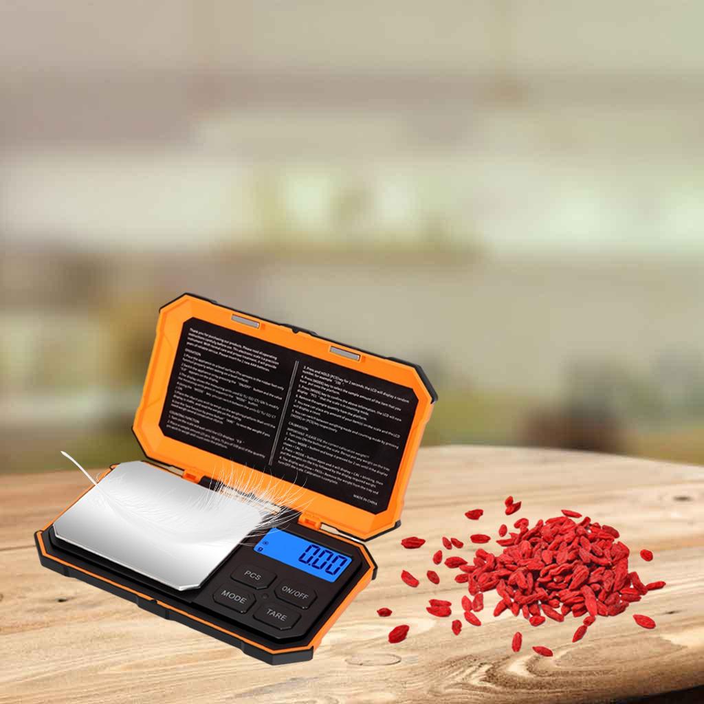 Digital Pocket Scale LCD Backlit Display for Food Powder 500gx0.01g