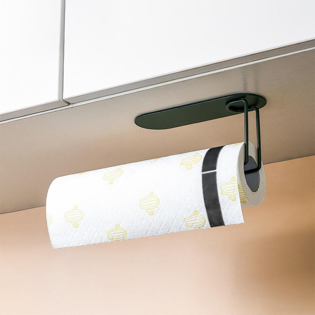 Paper Holder Racks Under Cabinet Off-wall Rustproof Hanging Accessory Toilet green