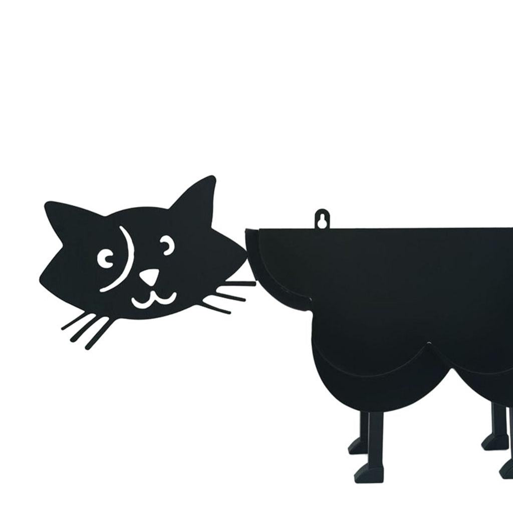 Cute Black Cat Toilet Paper Roll Holder Stand Free Standing Figure Statue