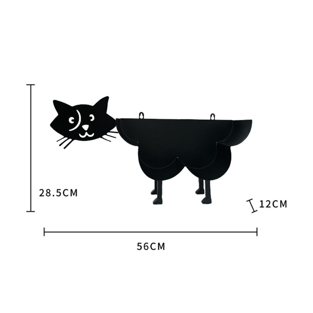 Cute Black Cat Toilet Paper Roll Holder Stand Free Standing Figure Statue