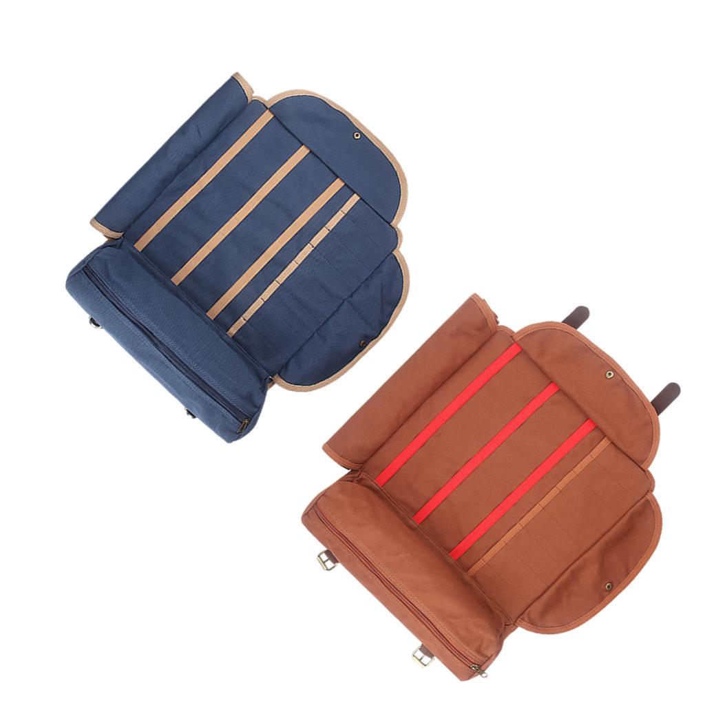 Barware Roll Bag with Handle Easy Carry Professional Storage Bag Blue