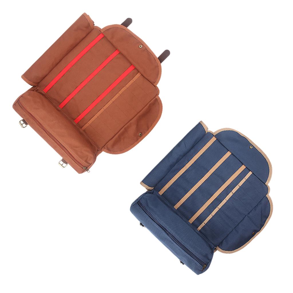 Barware Roll Bag with Handle Easy Carry Professional Storage Bag Blue