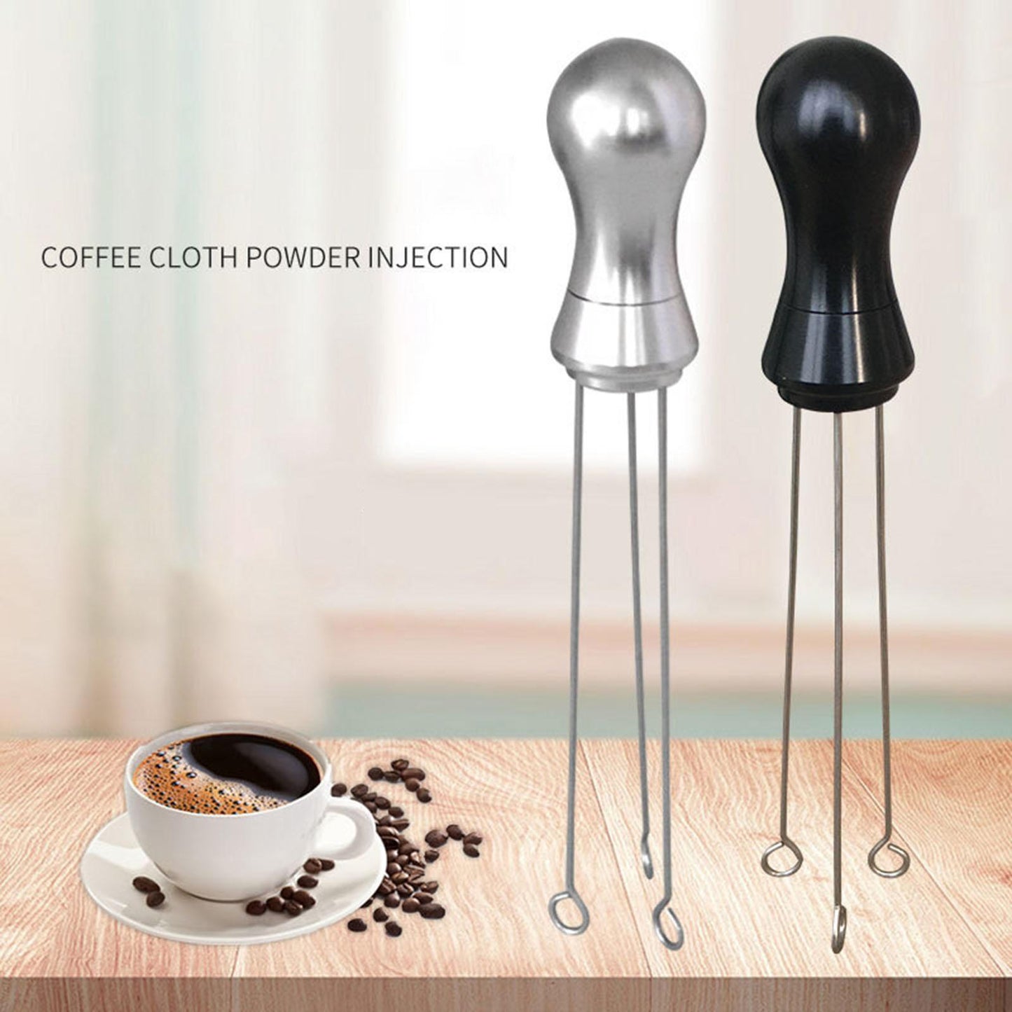 Espresso Tamper Arc-Shaped Stitch Wider Stir Area Leveler Needle Type Black