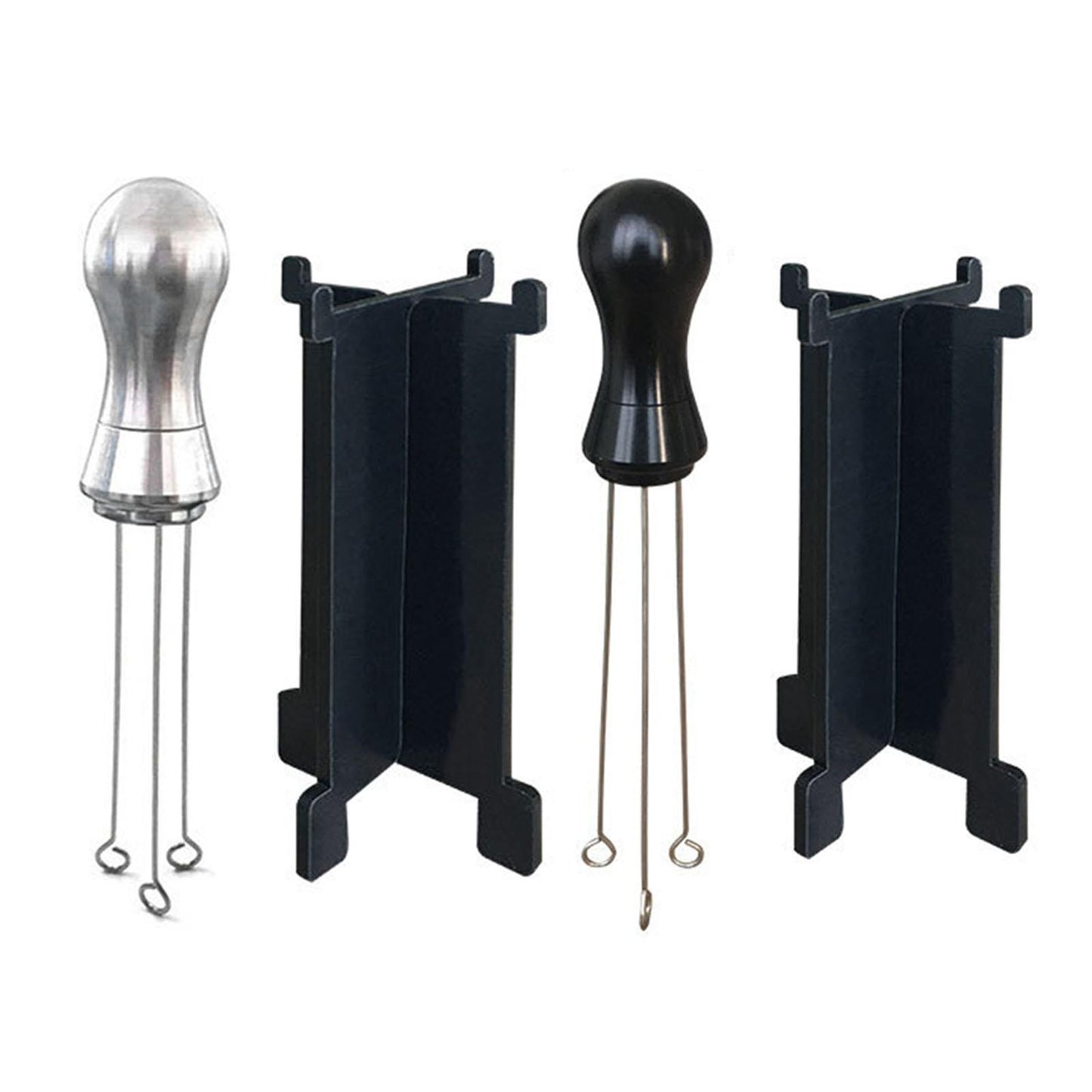 Espresso Tamper Arc-Shaped Stitch Wider Stir Area Leveler Needle Type Black