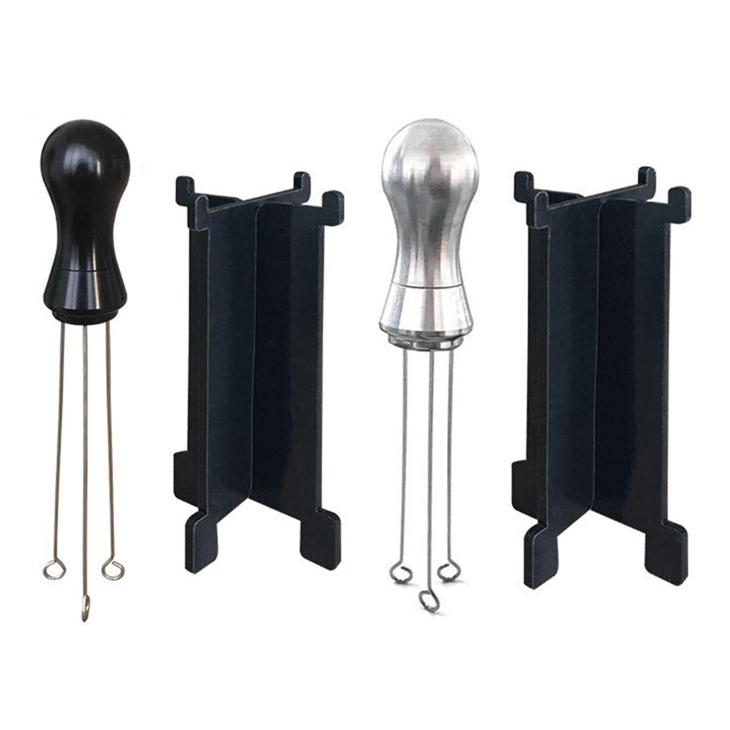 Espresso Tamper Arc-Shaped Stitch Wider Stir Area Leveler Needle Type Black