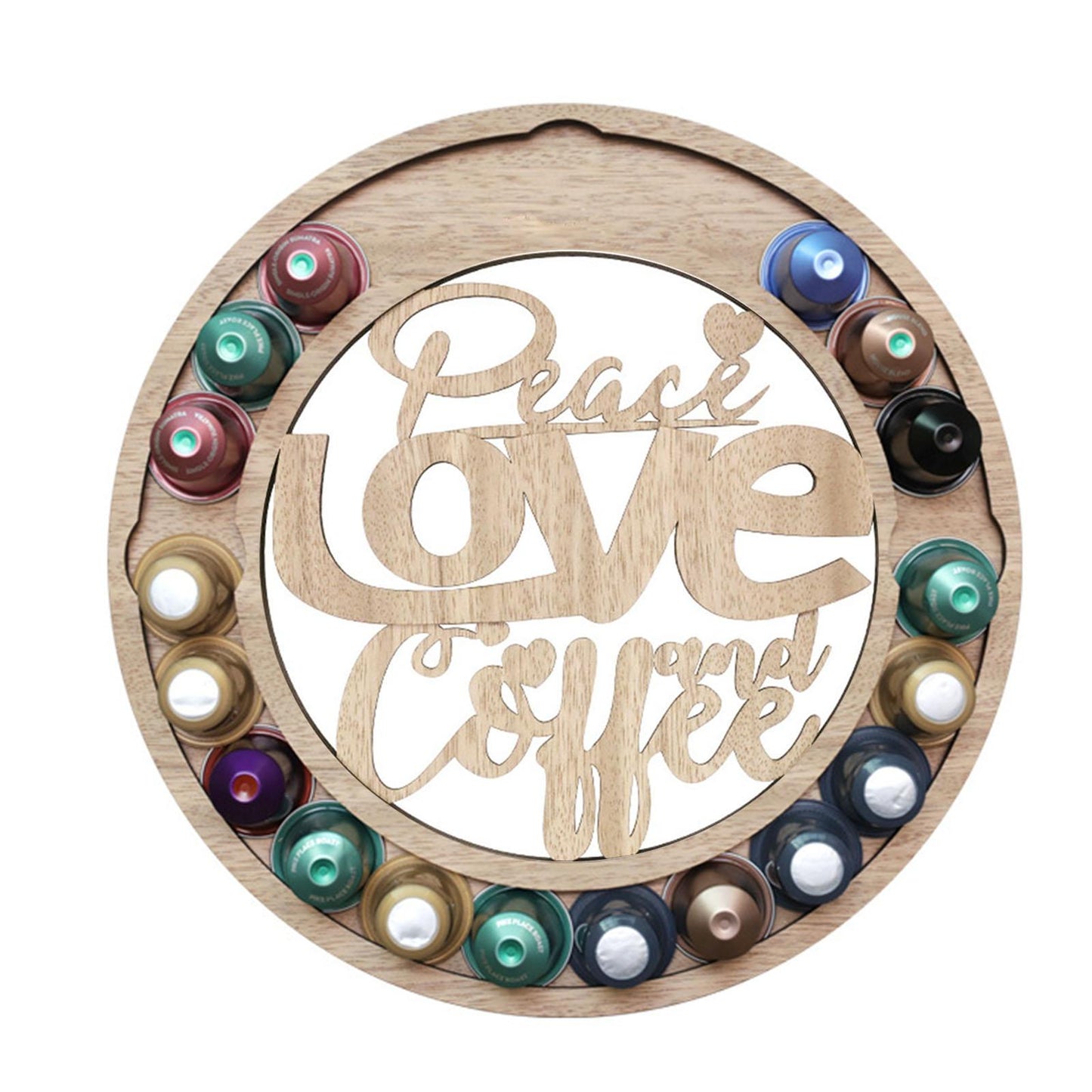 Coffee Pod Rack Wooden Storage Container Creative Gifts for Kitchen Peace L