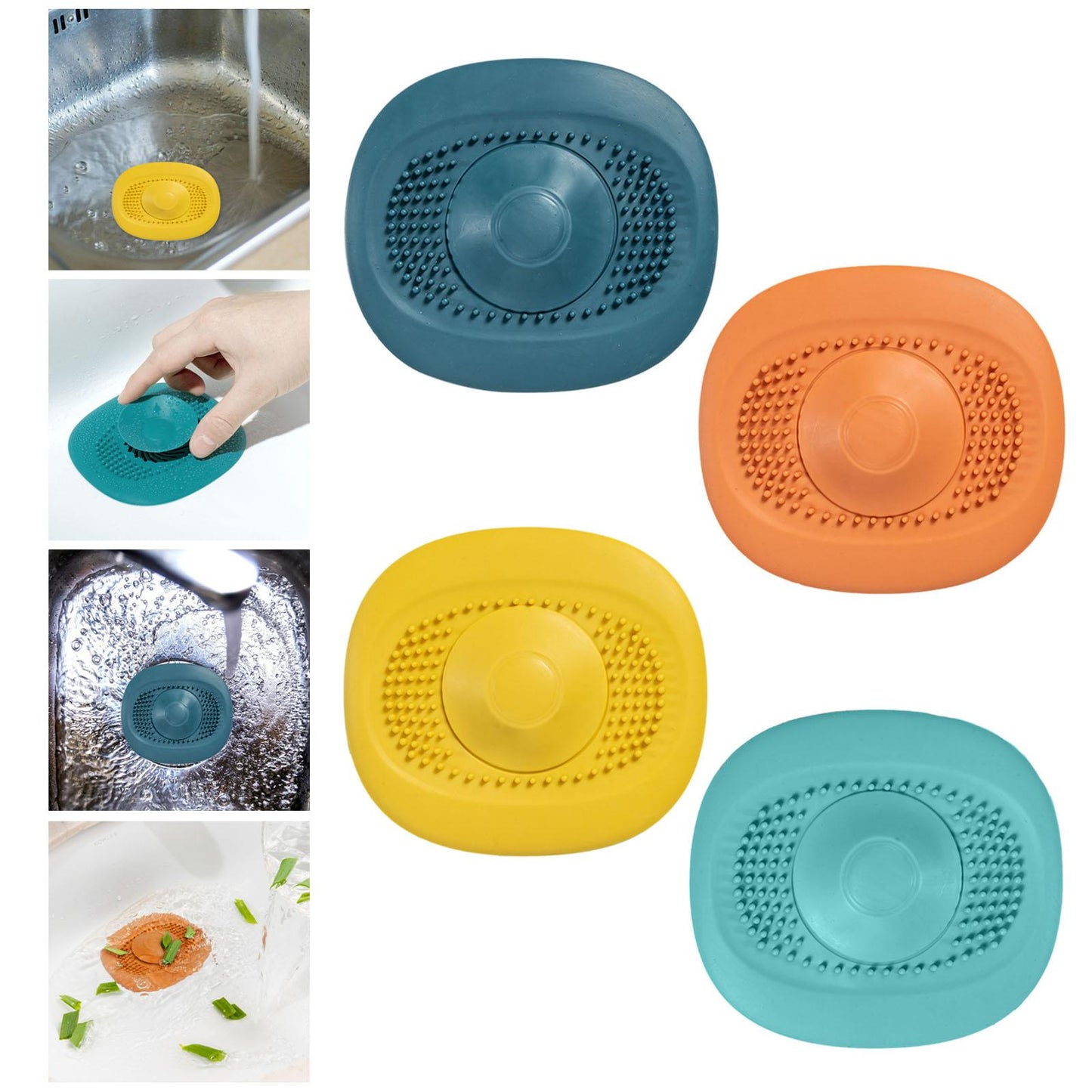 Tpr Silicone Strainer Diverse Needs Vortex for Household Cleaning Bathtub yellow
