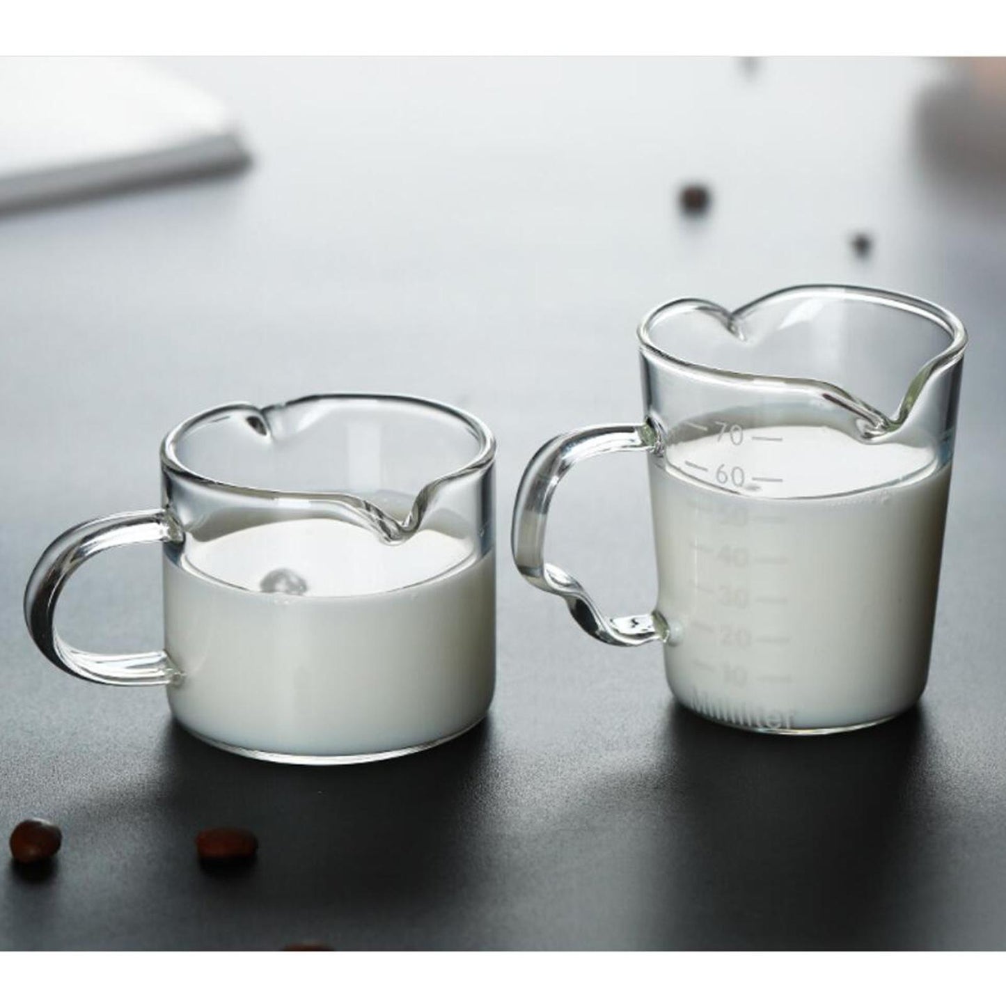 Coffee Glass Measuring Milk Cup Double Mouth and Scale Wine Coffee Ounce Mug 75ml