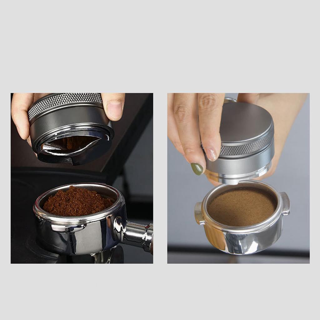 Zinc Alloy Coffee Distributor Coffee Powder Hammer Leveler Tool Hand Tampers 53mm Black