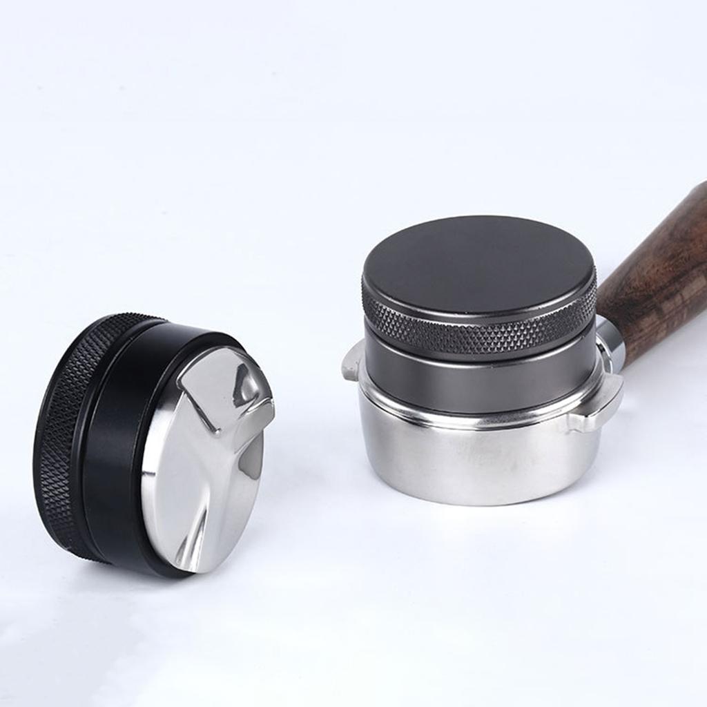 Zinc Alloy Coffee Distributor Coffee Powder Hammer Leveler Tool Hand Tampers 53mm Black
