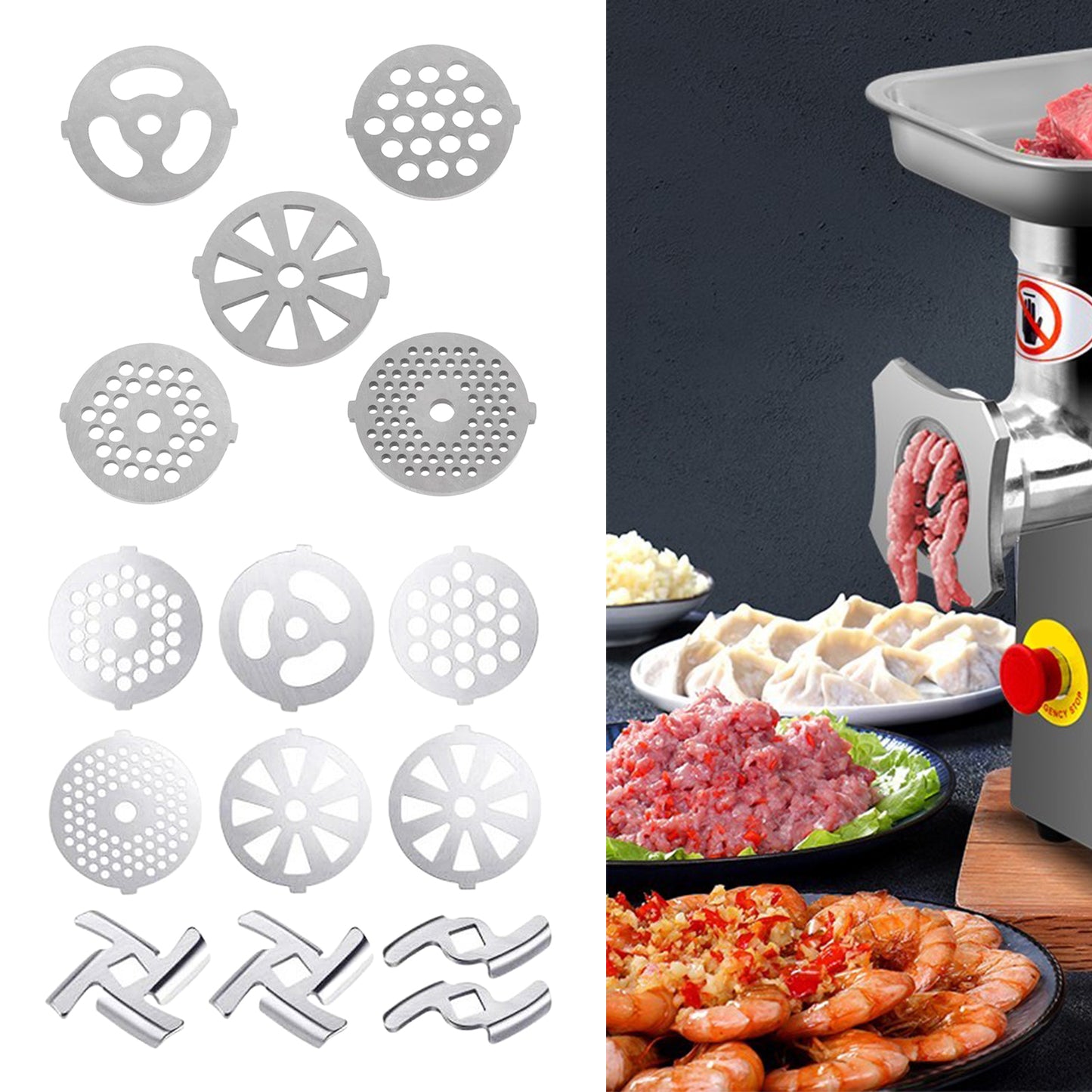 Food Grinder Blade Cutter Disc Various Thicknesses for Kitchen 5 Pieces