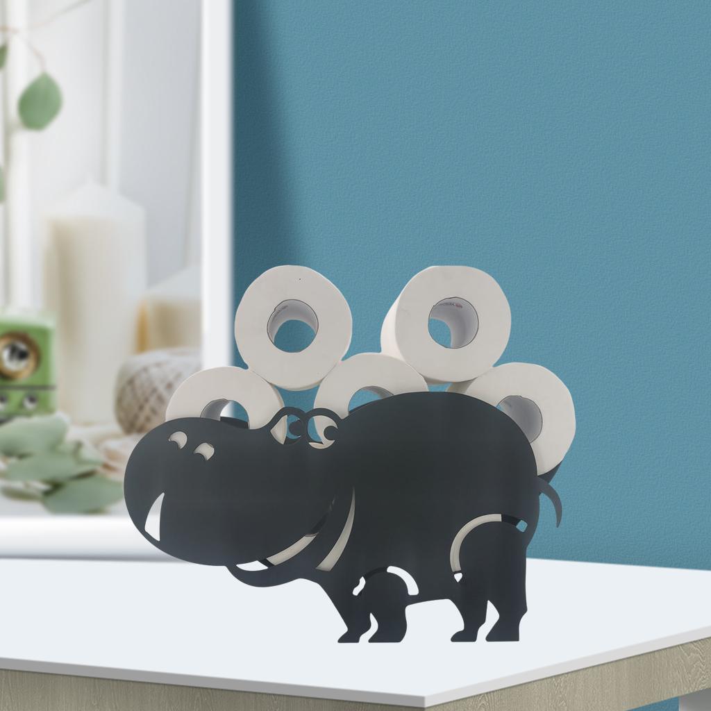 Iron Toilet Roll Holder Unique Free Standing for Kitchen Home Bathroom 36.5x12x22cm