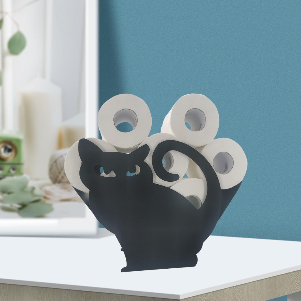 Iron Toilet Roll Holder Unique Free Standing for Kitchen Home Bathroom 36.5x12x24.5cm