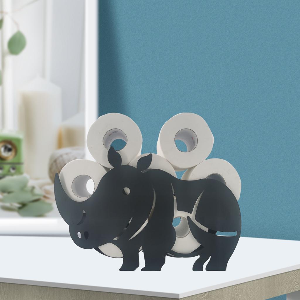Iron Toilet Roll Holder Unique Free Standing for Kitchen Home Bathroom 36.5x12x23.5cm