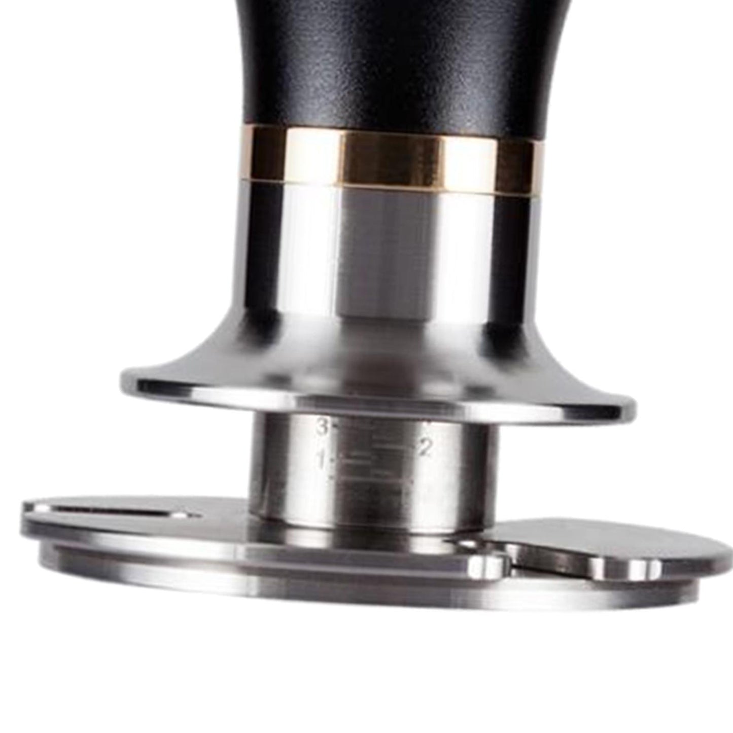 58.5mm Coffee Espresso Tamper Ergonomic Handle Flat Stainless Base Black
