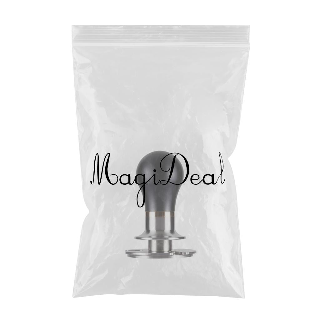 58.5mm Coffee Espresso Tamper Ergonomic Handle Flat Stainless Base Black