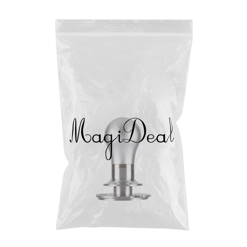 58.5mm Coffee Espresso Tamper Ergonomic Handle Flat Stainless Base Silver