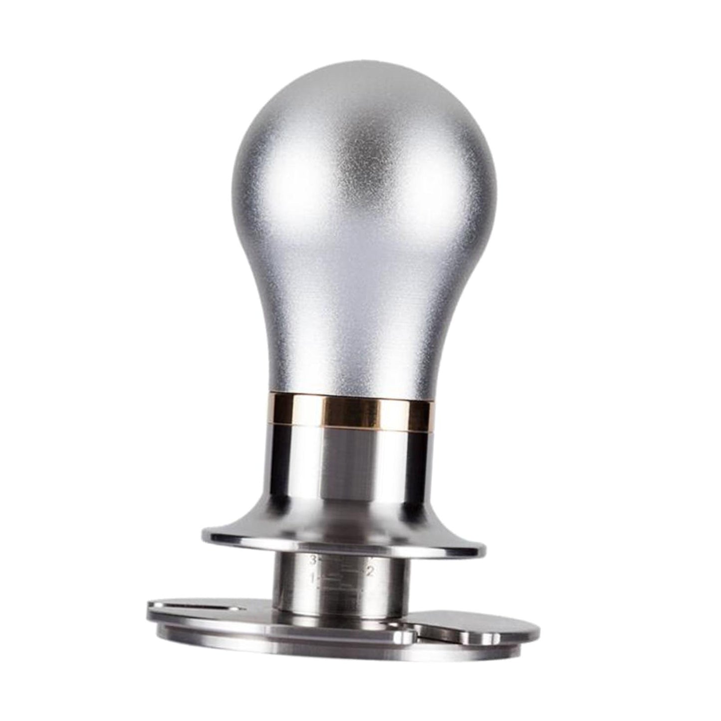 58.5mm Coffee Espresso Tamper Ergonomic Handle Flat Stainless Base Silver