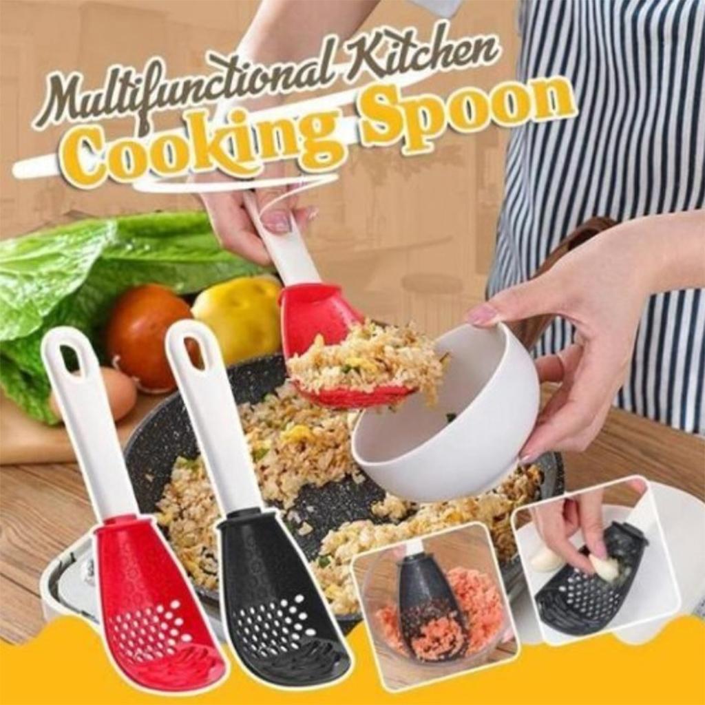 Cooking Spatula Utensil Heat-Resistant Lightweight for Squeeze Filter red
