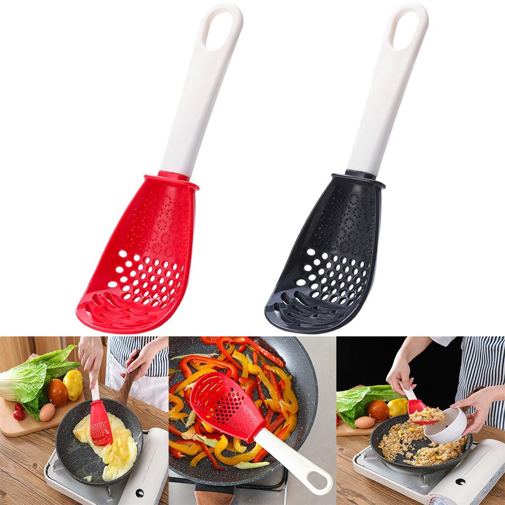 Cooking Spatula Utensil Heat-Resistant Lightweight for Squeeze Filter red