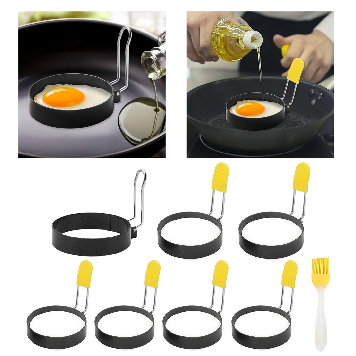 Round Egg Rings Professional Mold Non-Stick Omelet for Household Pancakes 1pcs