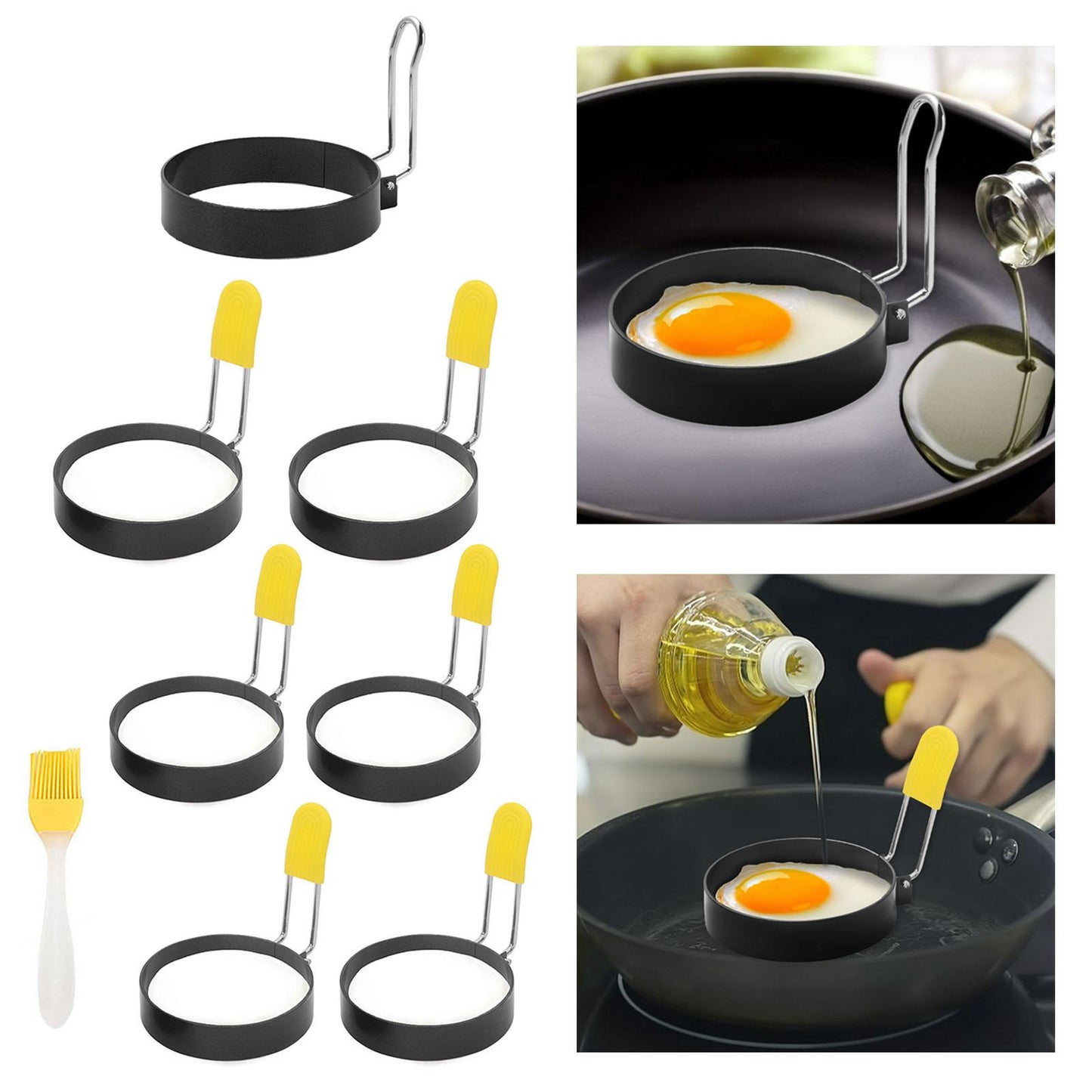 Round Egg Rings Professional Mold Non-Stick Omelet for Household Pancakes 1pcs