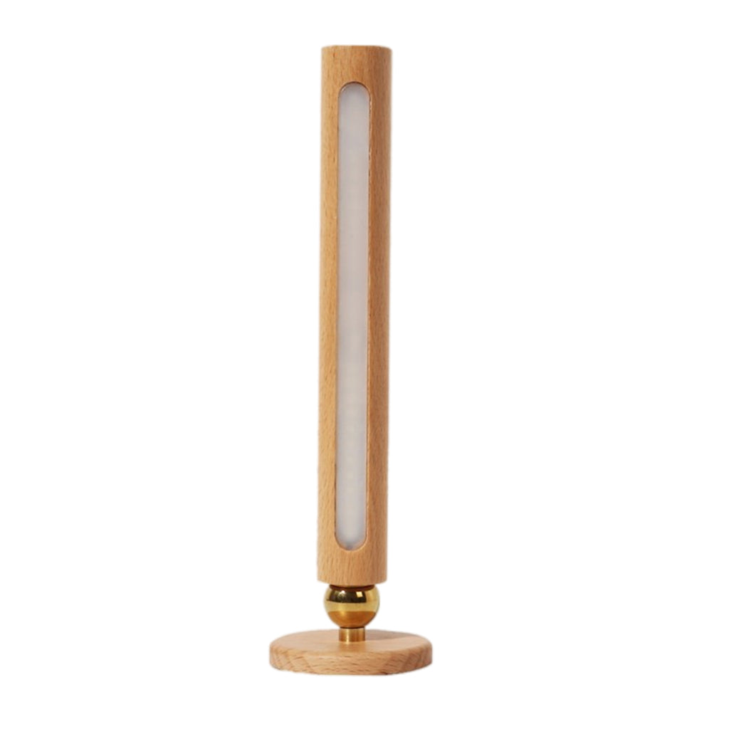 Bedside Wood Desk Lamp 180 Rotating Rechargeable Log Material Night Lamp