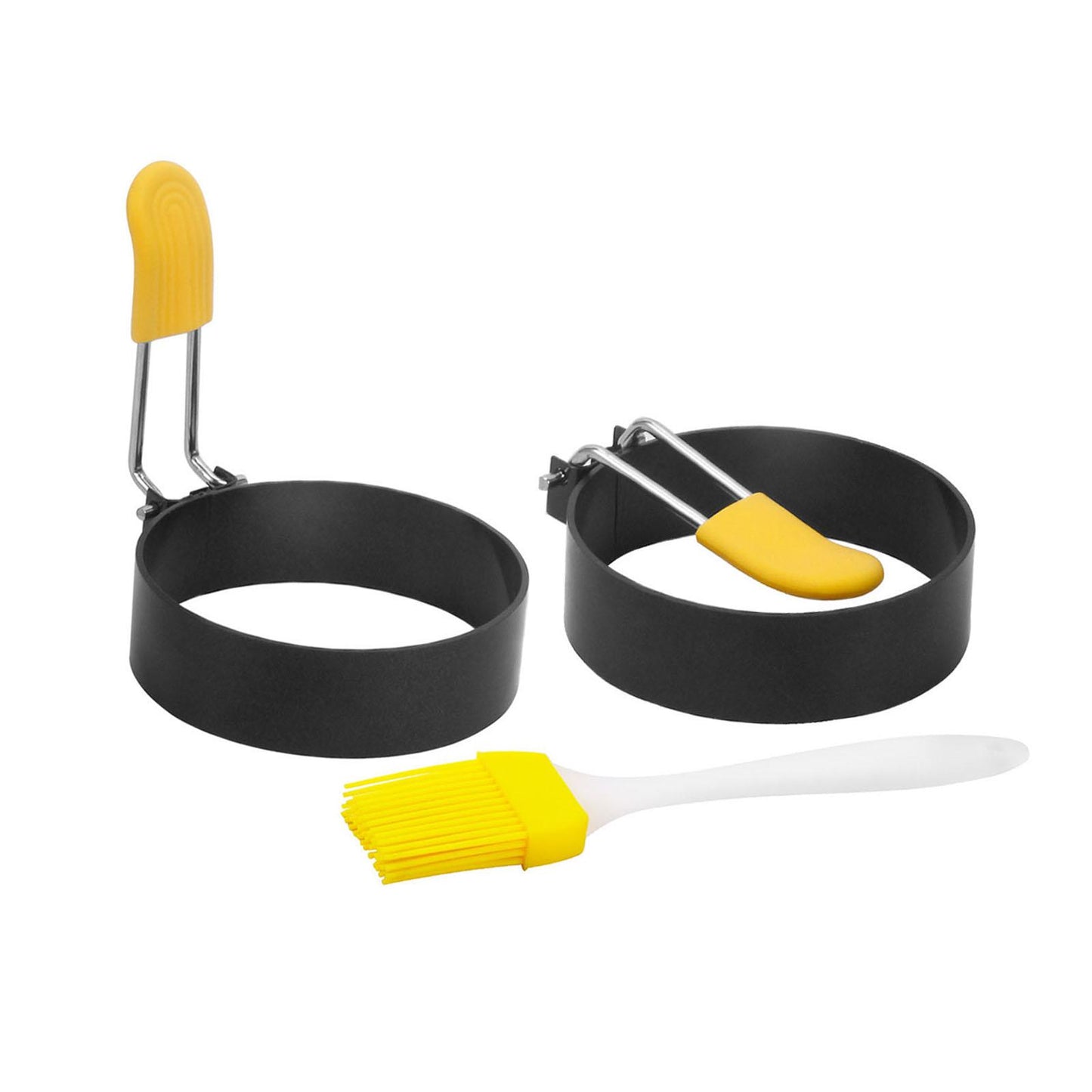 2Pcs/Set Fried Egg Mold Portable Metal Egg Shaper Kitchen Cooking Tool