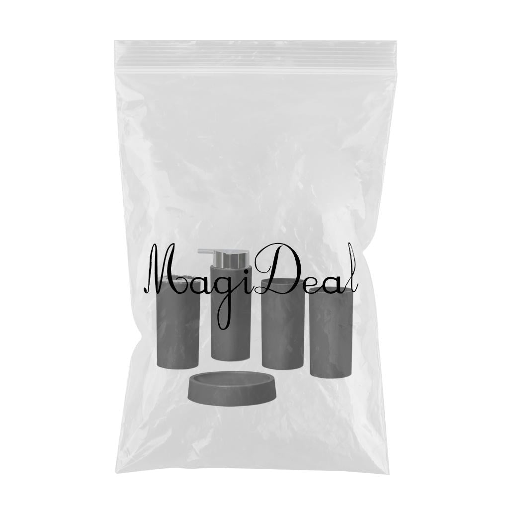 5Piece Bathroom Accessories Set Soap Dispenser Luxury Soap Dish for Office black